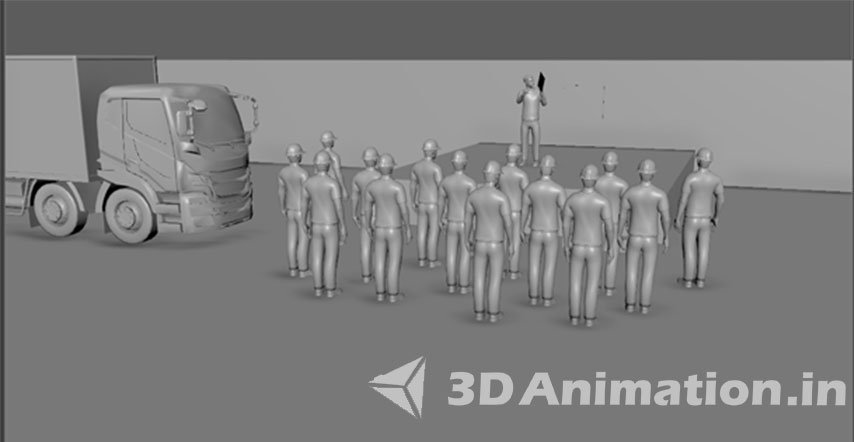 Modelling stage of safety animation video production