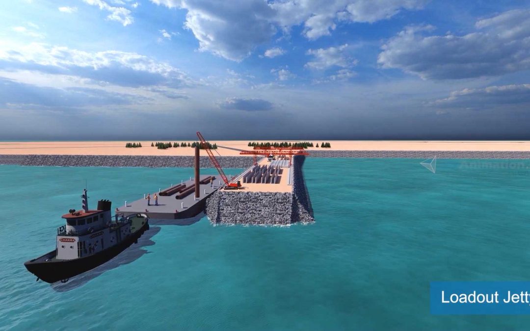 Loadout Jetty Piling Construction and Offshore Piling Architectural Animation Video