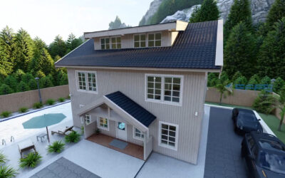 3D Architectural Construction Animation Video of prefabricated wooden House