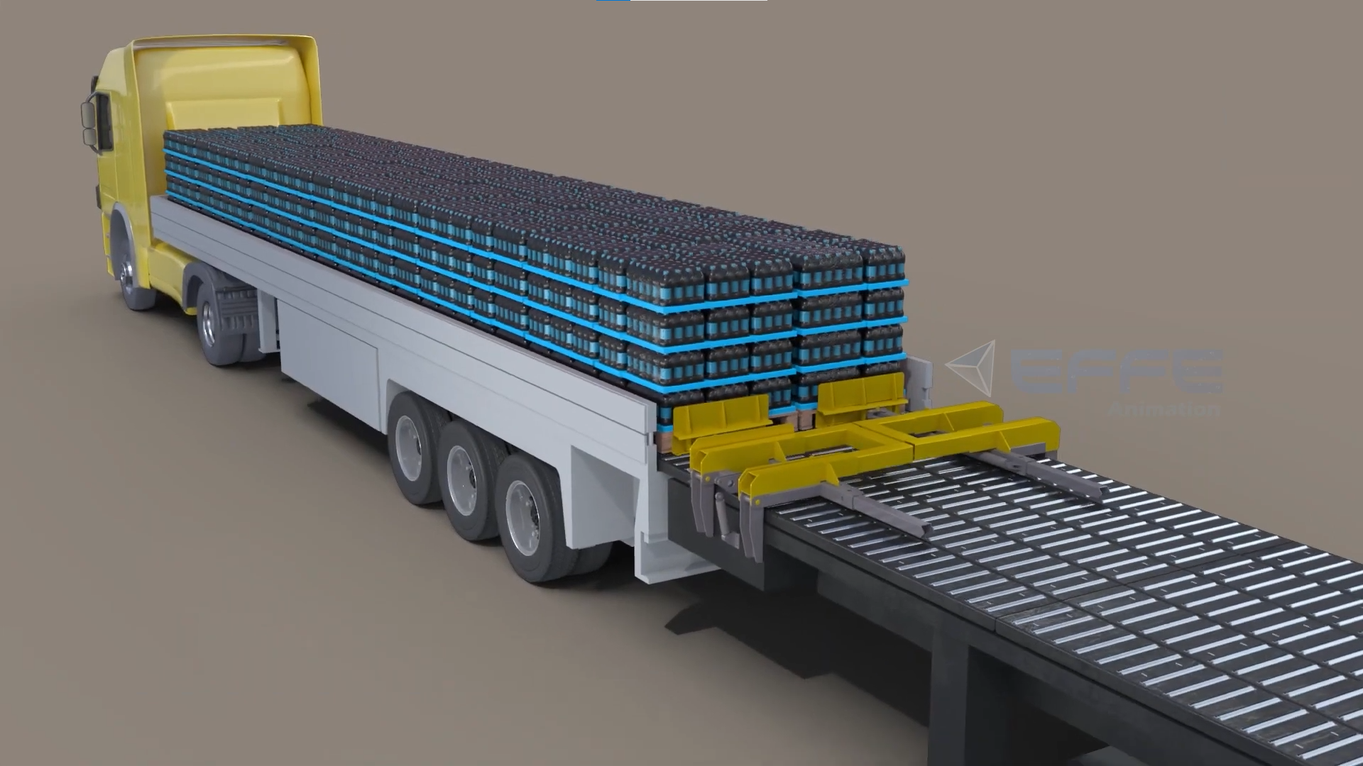 automated truck loading process animation | animation company