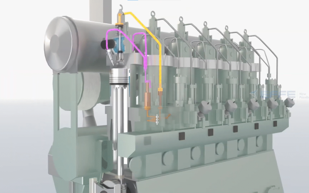 Mechanism of a Marine Engine: A 3D Product Explainer Animation Showcasing Engine Power